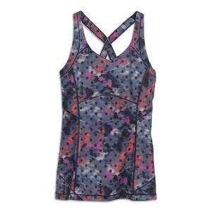 Lululemon Kanto Catch Me Tank Top Polka Dot Size 4 Windy Blooms Regal Plum Soft